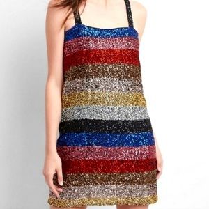 GAP “Crazy Stripe” Sequin Dress NWT Sz S